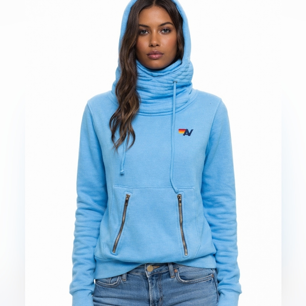 Aviator Nation Ninja Sky Blye Hoodir Small